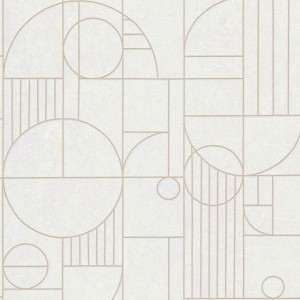 Papeldecor|Papier peint péventails originaux de style Art Déco avec un fond marron et des détails métallisés|Papier Peint