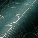 Papeldecor|Tapete Art Deco grün-gold|Tapeten