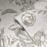 Papeldecor|Papier Peint roses vintage blanc gris|Papier Peint