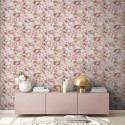 Papeldecor|Wallpaper Japanese pink and white flowers|Wallpaper