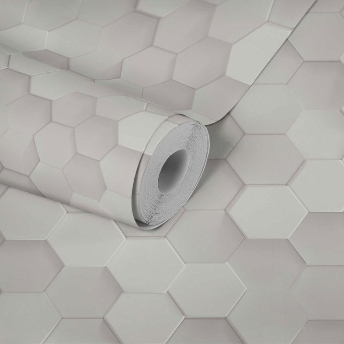 Papeldecor|3D white honeycomb Wallpaper|Wallpaper