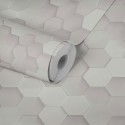 Papel Pintado panal 3D blanco -  222-3378