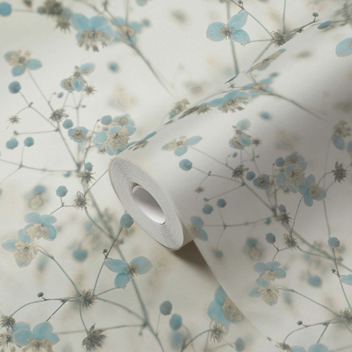 Papeldecor|Tapete kleine blaue Feldblumen|Tapeten
