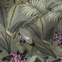 Papeldecor|Papier Peint jungle oiseaux verts|Papier Peint