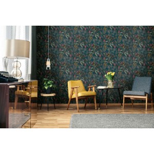 Rasch|Tapete Blumen Aquarell Strähnen blau|Tapeten 2