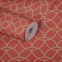 Papeldecor|Papel Pintado geométrico rojo dorado|Papel Pintado