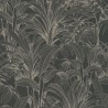 Grandeco|Botanische Tapete große Blätter schwarz|Tapeten