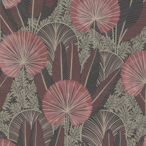 Grandeco|Florale Tapete tropisch grün glänzend|Tapeten