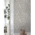 Grandeco|Papier peint floral scandinave fleurs grises|Papier Peint