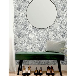 Elitis|Grey wallpaper with artisanal wicker finish|Wallpaper 2