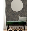 Papeldecor|Papier peint botanique avec grandes feuilles noires|Papier Peint