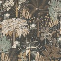 Papeldecor|Tropische Landschaftstapete Schwarz und Gold metallisiert|Tapeten