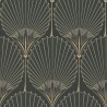 Papeldecor|Papier peint palmiers style Gatsby gris et doré|Papier Peint