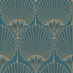 Caselio|Art Deco wallpaper in green and gold|Art Deco