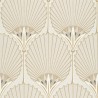 Papeldecor|Papier peint art déco palmiers beige-champagne-or|Papier Peint