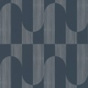 Papeldecor|Moderne geometrische Tapete in Blau und Silber|Tapeten