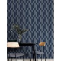 Papeldecor|Moderne geometrische Tapete in Blau und Silber|Tapeten