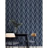 Papeldecor|Moderne geometrische Tapete in Blau und Silber|Tapeten