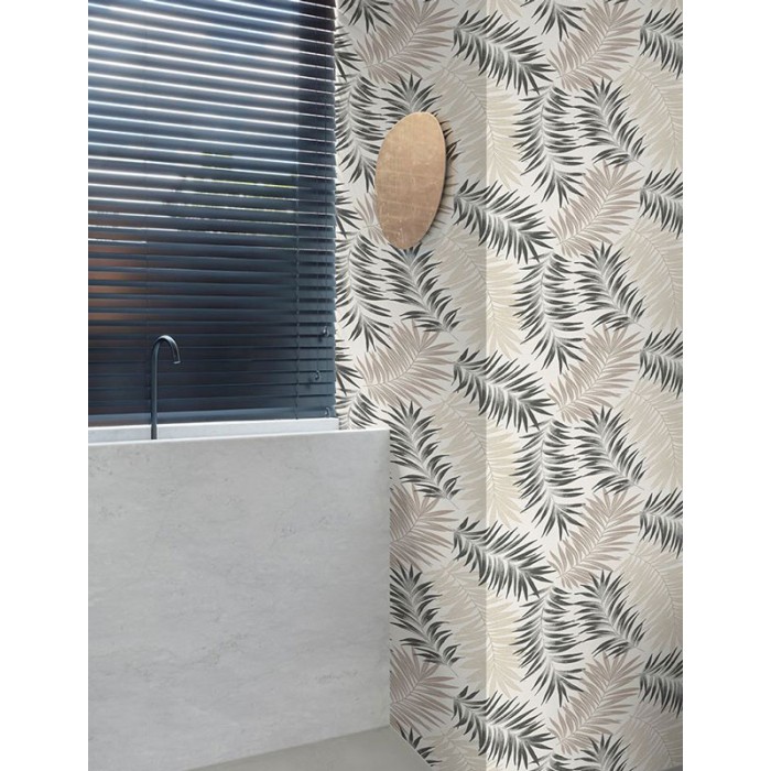 Papeldecor|Papel pintado floral moderno con ramas beige y negro|Papel Pintado