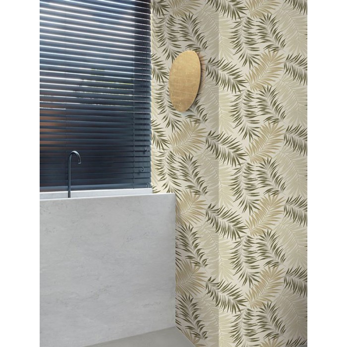 Papeldecor|Papel pintado ramas con hojas beige y caqui|Papel Pintado