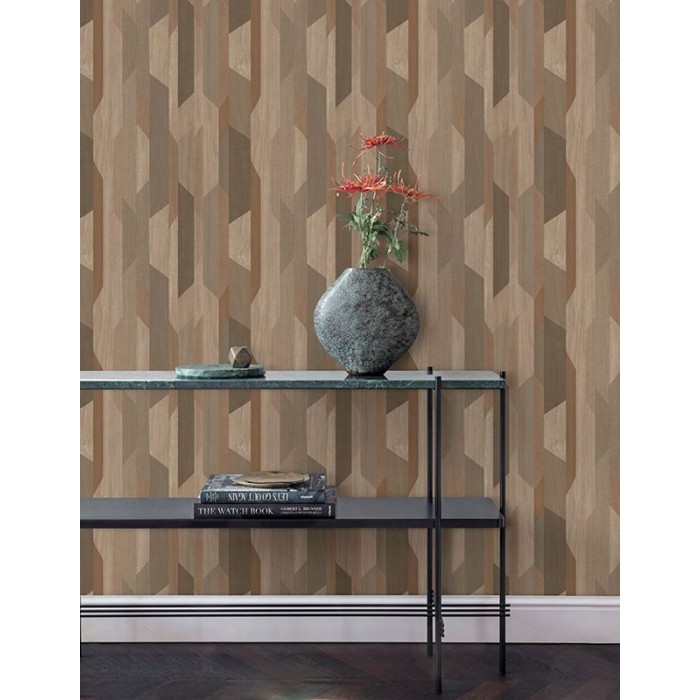 Papeldecor|Tapete Holzoptik modern mit geometrischen Formen|Holzimitat