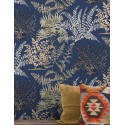 Papeldecor|Papel pintado floral exquisitos helechos azules|Papel Pintado