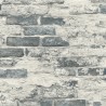 Papeldecor|Papier Peint brique noire avec plâtre|Imitation Brique