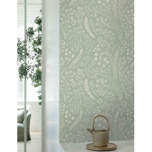 Papeldecor|Moderne Tapete geometrische Zeichnungen grün auf hellgrauem Grund|Tapeten 2