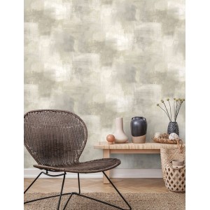 Khroma|Papel Pintado abanicos blancos estilo Art Deco en plata|Papel Pintado 2