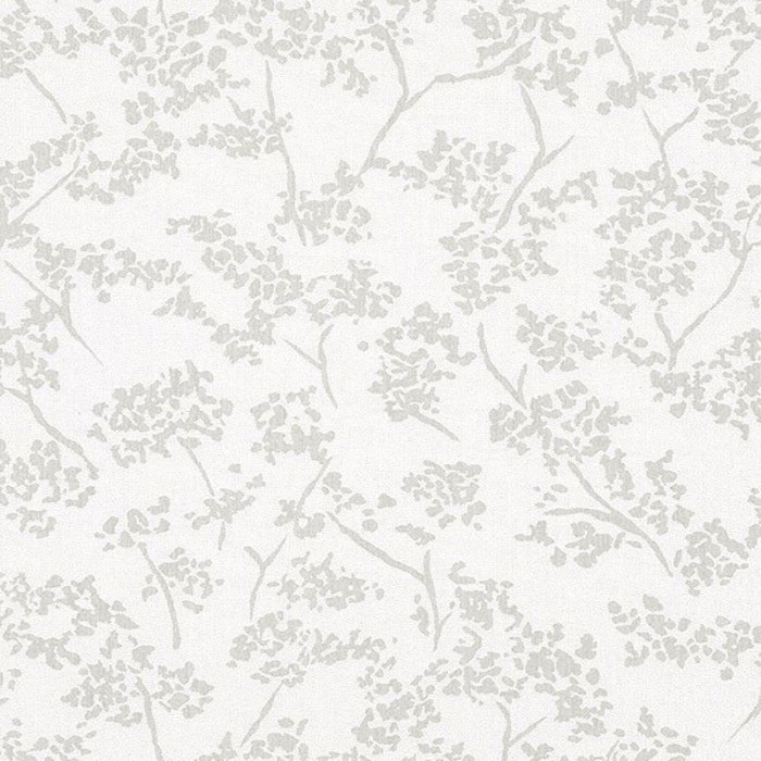 Papeldecor|Papier peint fleurs blanches avec feuilles argentées|Papier Peint