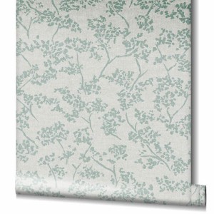Eijffinger|Romantic rustic wallpaper with leaf veins in ochre green, glossy|Scandinavian 2