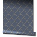 Papeldecor|Tapete Bögen Blau und Gold mit Glitzer|Tapeten