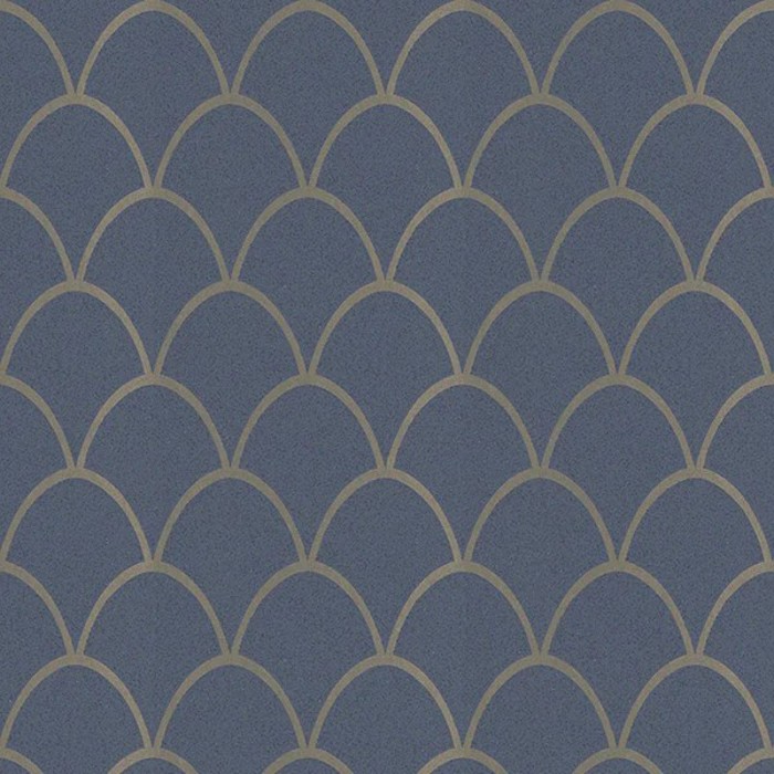 Papeldecor|Blue and gold arched wallpaper with glitter detail|Wallpaper