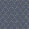 Papeldecor|Blue and gold arched wallpaper with glitter detail|Wallpaper
