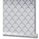 Papeldecor|Papier peint moderne gris argent métallisé avec paillettes|Papier Peint