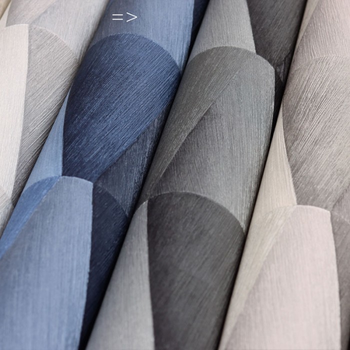 Papel pintado moderno conos azules efecto 3D - Rasch Composition 554656