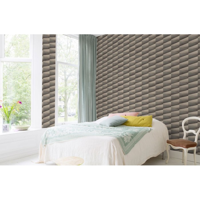 Papel pintado 3D conos grises y marrón modernos - Rasch Composition 554670