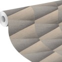 Rasch|Papier peint 3D cônes gris et brun style moderne|Effet 3D