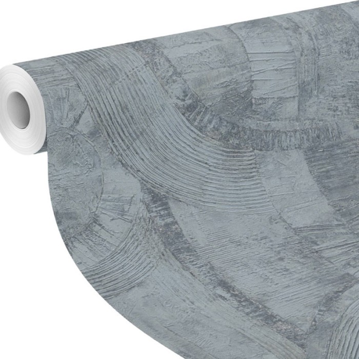 Rasch|Papier peint mur bleu plâtre texturé décoratif|Industriel