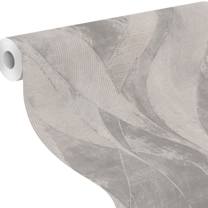 Rasch|Papier peint béton gris grandes feuilles entrelacées|Papier Peint