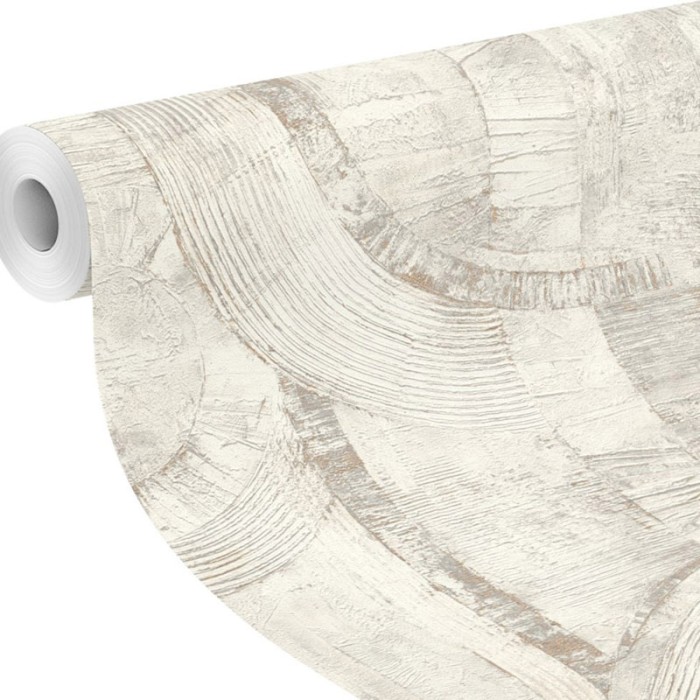 Papeldecor|Papier peint effet plâtre texturé gris et or brillant|Papier Peint