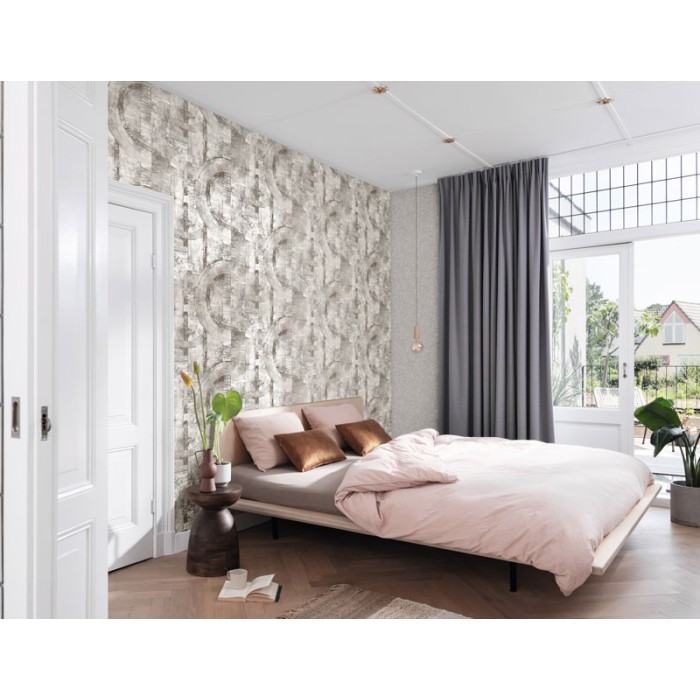 Papeldecor|Abstrakte Stucktapete aus Putz mit grauer Struktur|Tapeten