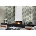 Papeldecor|Industrial style texture wallpaper with green leaf engravings|Wallpaper