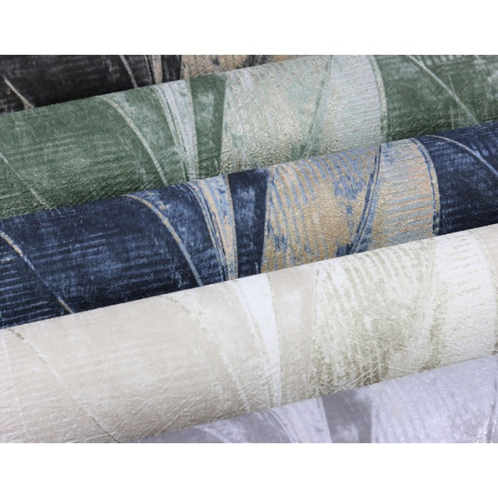 Papeldecor|Blue floral wallpaper with plaster-concrete effect textures|Wallpaper