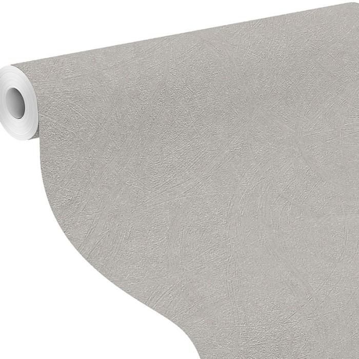 Papeldecor|Graue Silbertapete mit dekorativer Putzoptik|Tapeten