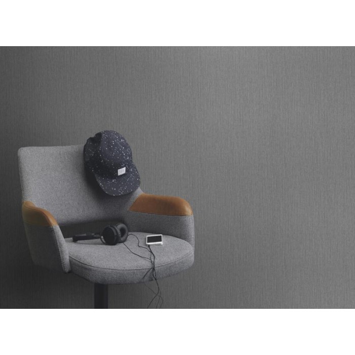 Rasch|Papel pintado lino gris y plata con textura elegante|Papel Pintado