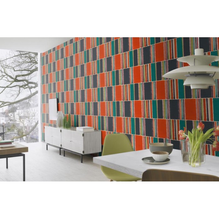 Rasch|Papier peint moderne rectangles multicolores aquarelle|Papier Peint