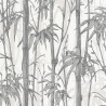 Rasch|Papier peint bambou oriental gris argent et blanc|Papier Peint