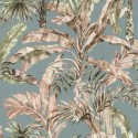 Rasch|Papel pintado tropical palmeras hojas plátano azul|Papel Pintado