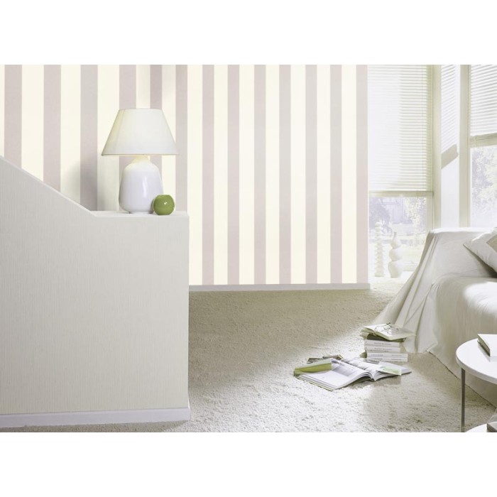 Rasch|Wallpaper wide stripes beige cream and modern grey|Wallpaper